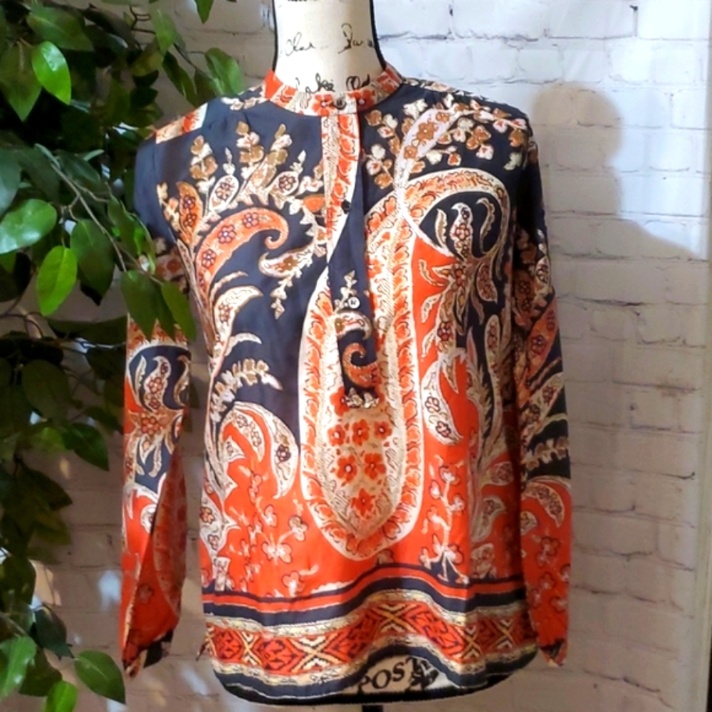 Isabel Marant Etoile Paisley Peasant Top 34/US 0